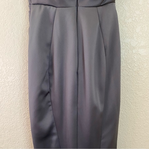 House of CB Fleur SHADOW SATIN STRAPLESS GOWN corset gray maxi dress size M NWOT - Picture 13 of 17